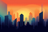 Abstract city skyline background, Generative AI