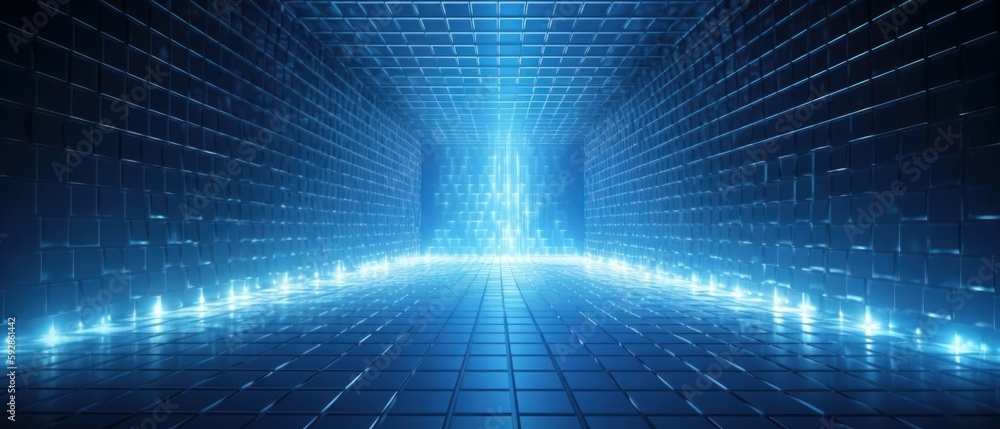 Hi-tech background, blue abstract background. Generative AI Hi-tech background, blue abstract background. Generative AI
