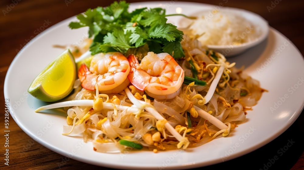 Traditional Pad Thai with Shrimp and Egg - A Classic Combination that Never Fails Traditional Pad Thai with Shrimp and Egg - A Classic Combination that Never Fails