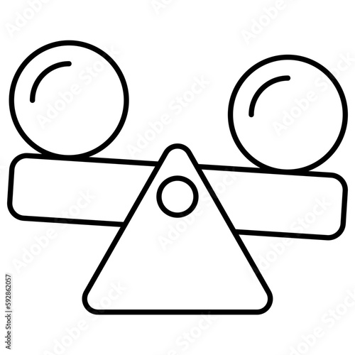 A unique design icon of seesaw 