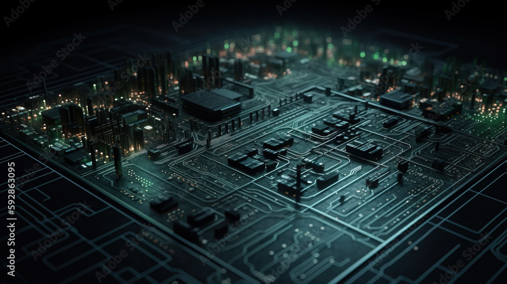 Fototapeta premium Technology chip motherboard,created with Generative AI tecnology.