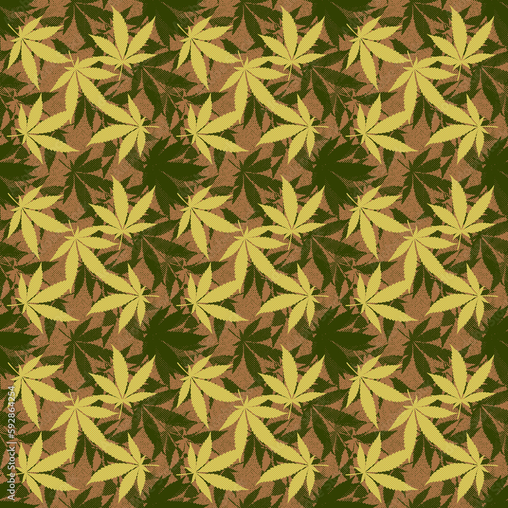 Obraz premium Abstract cannabis leaf design background image.