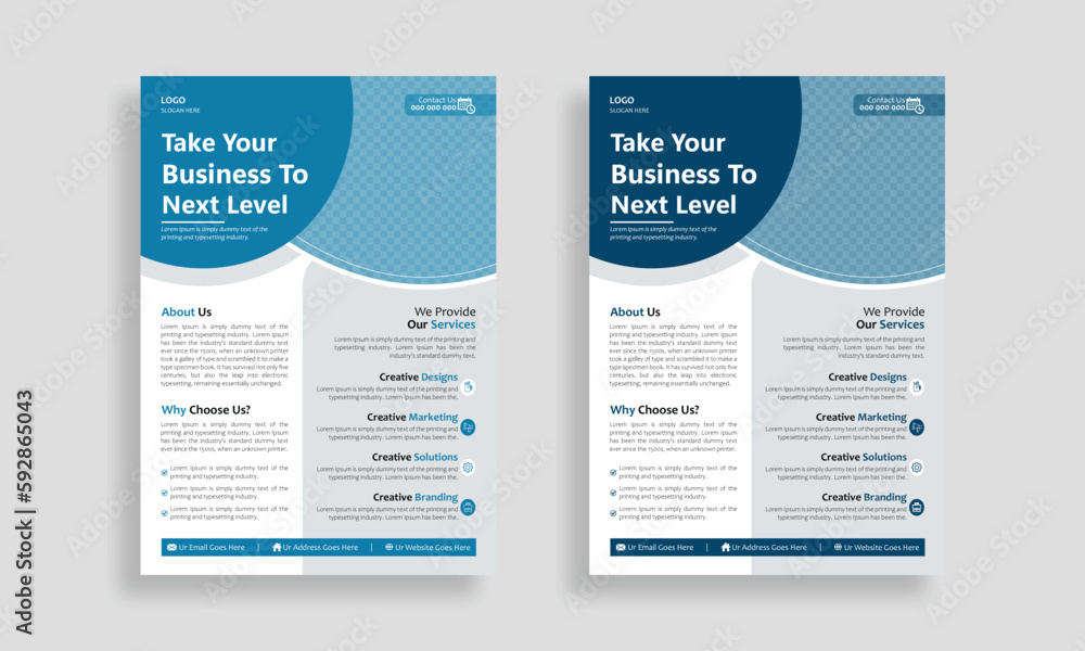 Obraz premium Business Flyer Design Template, Brochure Design, Annual Report, A4 Flyer Template, Modern Template, Corporate Flyer Layout, Poster, Vector, Leaflet Presentation, Creative Flyer Layout