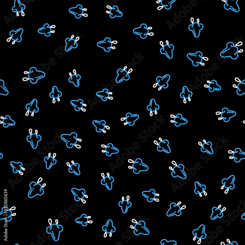 Line Runny nose icon isolated seamless pattern on black background. Rhinitis symptoms, treatment. Nose and sneezing. Nasal diseases. Vector