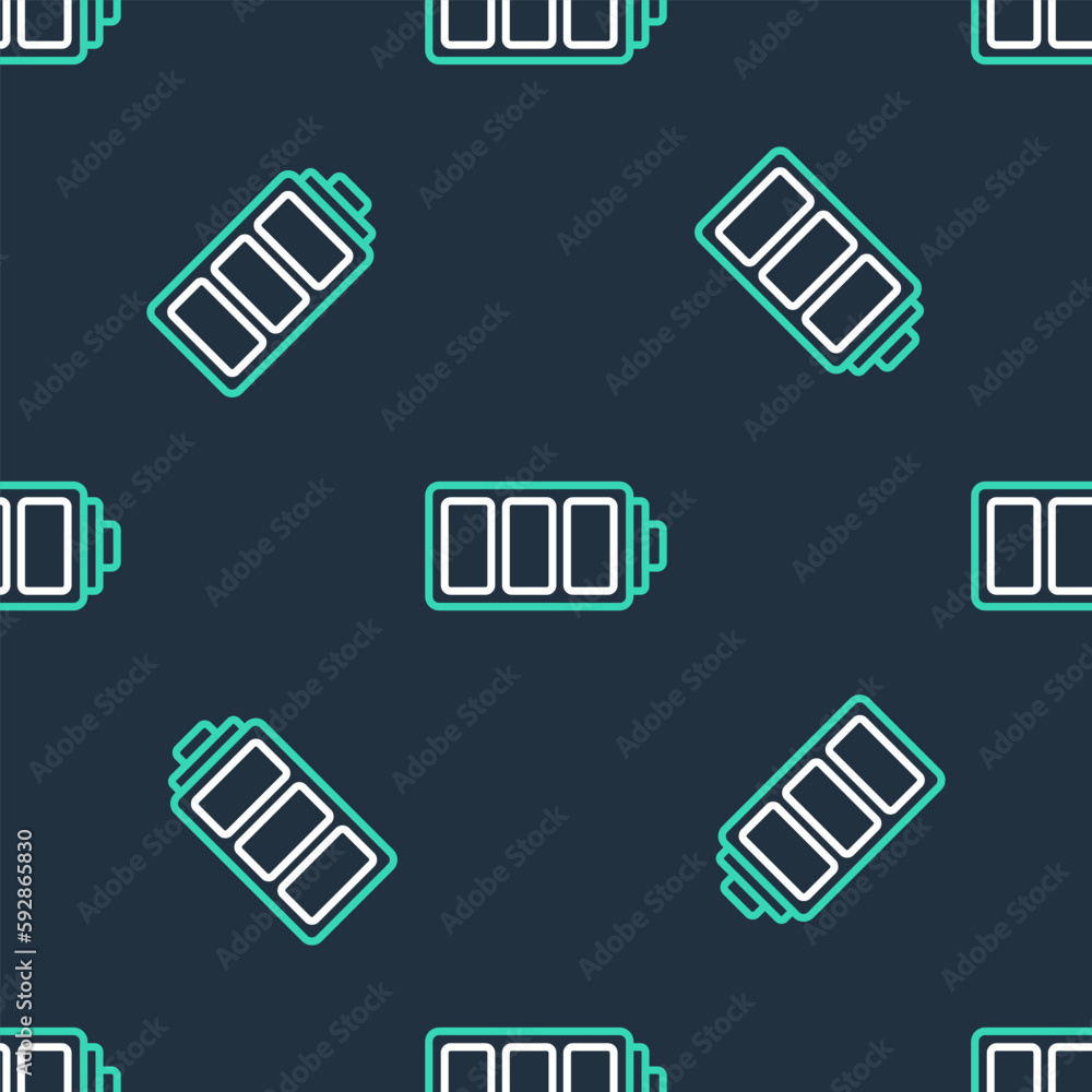 Line Battery charge level indicator icon isolated seamless pattern on black background. Vector Line Battery charge level indicator icon isolated seamless pattern on black background. Vector