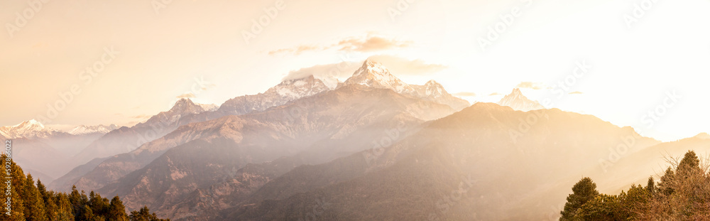 Beautiful view of Annapurna mountain range , Nepal
