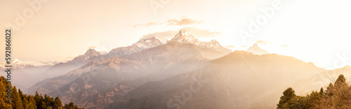 Beautiful view of Annapurna mountain range , Nepal