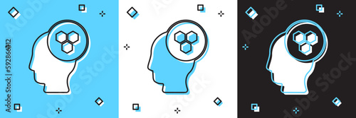 Set Beekeeper icon isolated on blue and white, black background. Special protective uniform. Vector