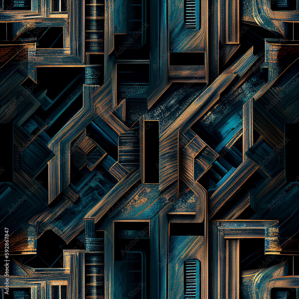 Obraz premium Generative AI. An abstract grunge composition. Creative geometric background. Generative AI.