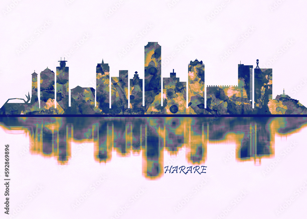 Naklejka premium Harare Skyline