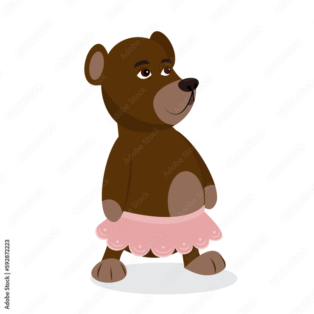 Dancing bear in a tutu cartoon character vector illustration graphic Dancing bear in a tutu cartoon character vector illustration graphic