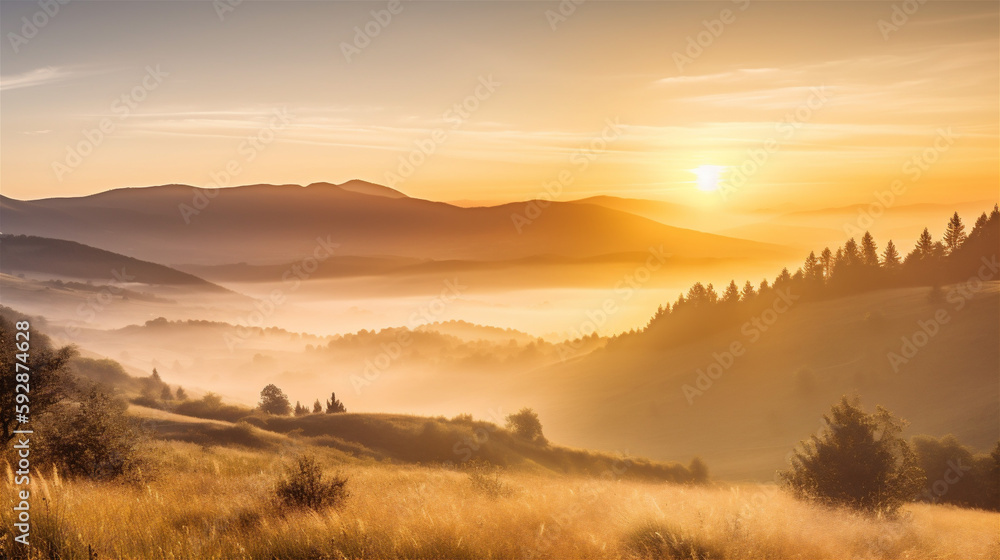 sunset over the mountains