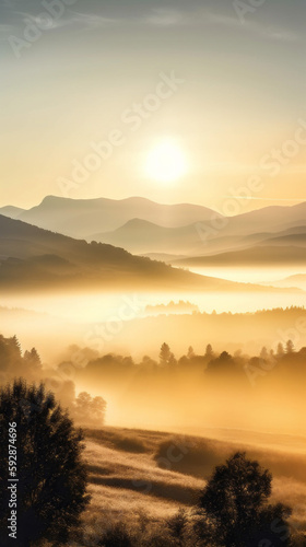 sunset over the mountains