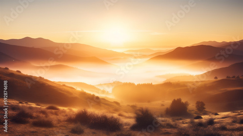 sunset over the mountains