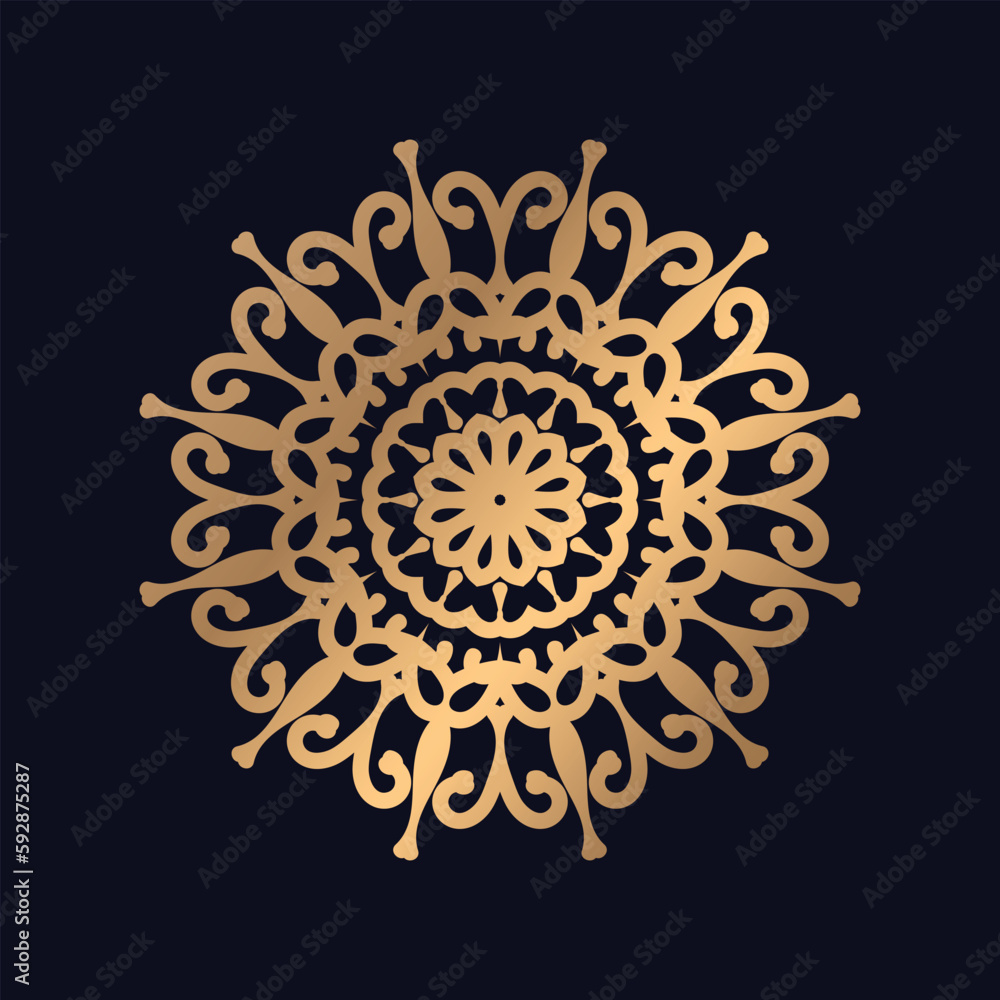 Ethnic golden islamic pattern mandala design Background Ethnic golden islamic pattern mandala design Background