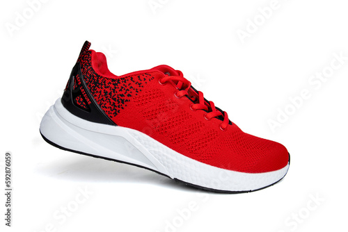 Red sneakers on a transparent background
