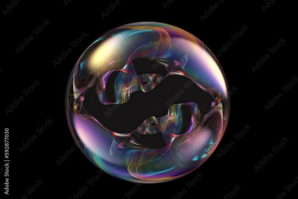 Isolated soap bubble - generative ai