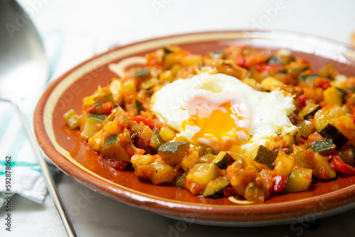 Manchego Pisto, also known simply as ratatouille, is a traditional dish from La Mancha that consists of a fry of various vegetables and egg