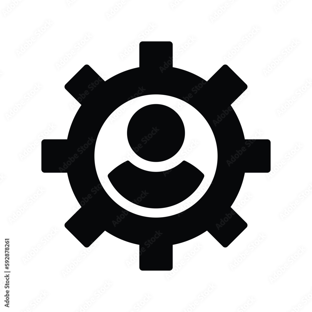 Human, setting, settings icon. Black vector graphics. Human, setting, settings icon. Black vector graphics.