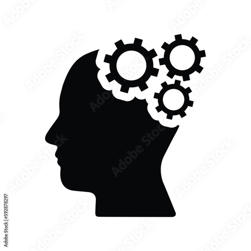 Innovating, mindset icon. Black vector graphics.
