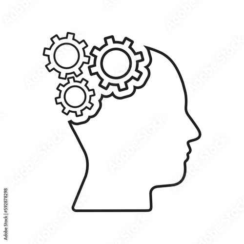 Innovating, mindset outline icon. Line art vector.