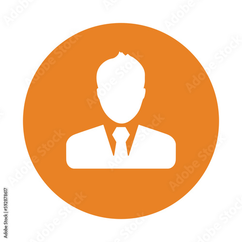 Male icon. Orange color vector vector EPS.