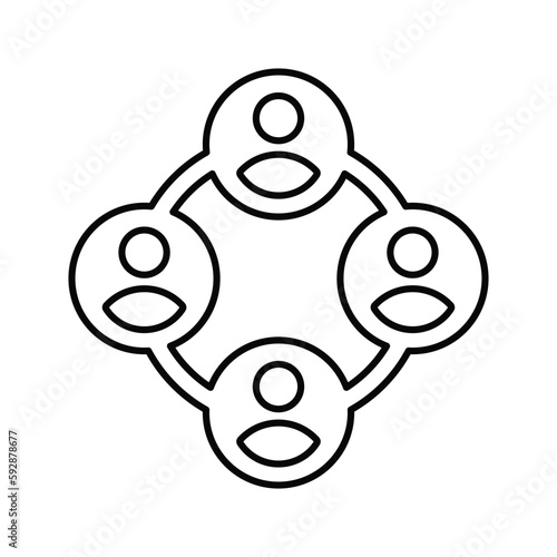 Marketing, collaboration outline icon. Line art vector.