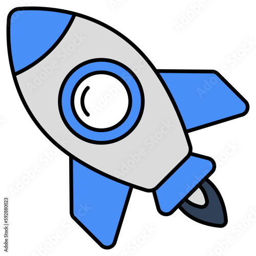 Conceptual flat design icon of launch