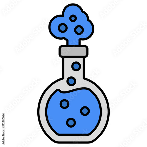 An editable design icon of chemical reaction