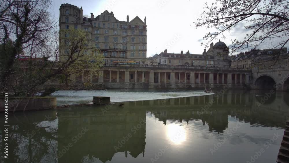 The Weir on river Avon in Bath, Somerset, England The Weir on river Avon in Bath, Somerset, England