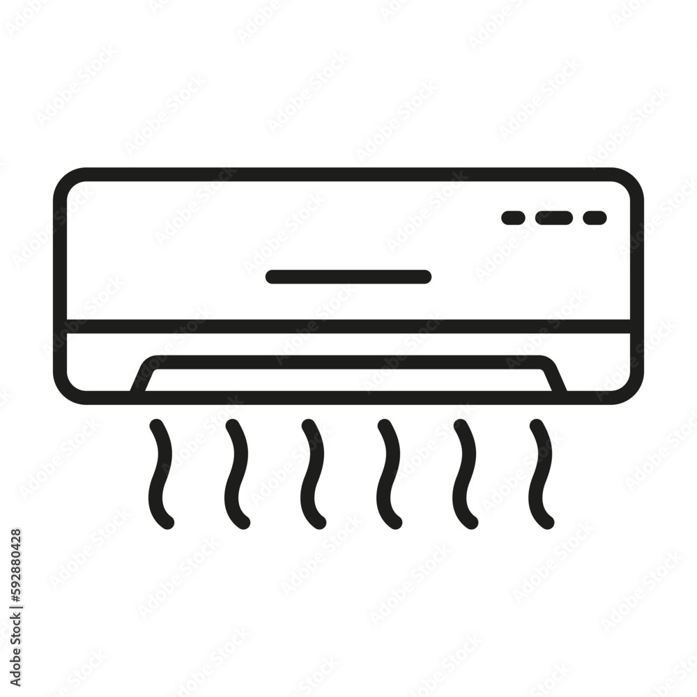 Air conditioner icon, air conditioner flat vector icon line design isolated on white background. Air conditioner icon, air conditioner flat vector icon line design isolated on white background.