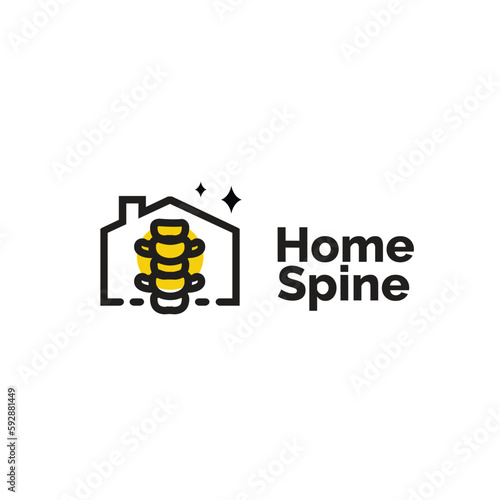 health home logo icon vector illustration with spine as symbol