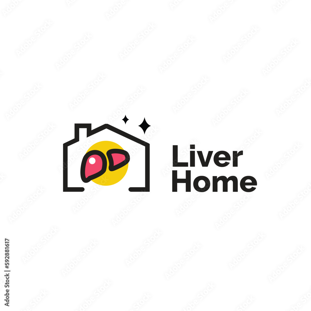 health home logo icon vector illustration with liver as symbol health home logo icon vector illustration with liver as symbol