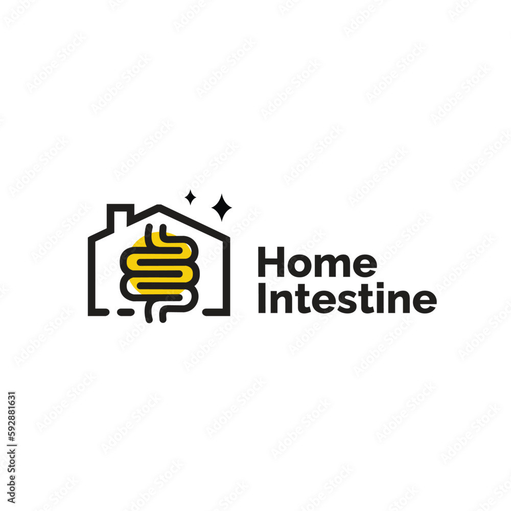 health shop logo icon vector illustration with intestine as symbol ...
