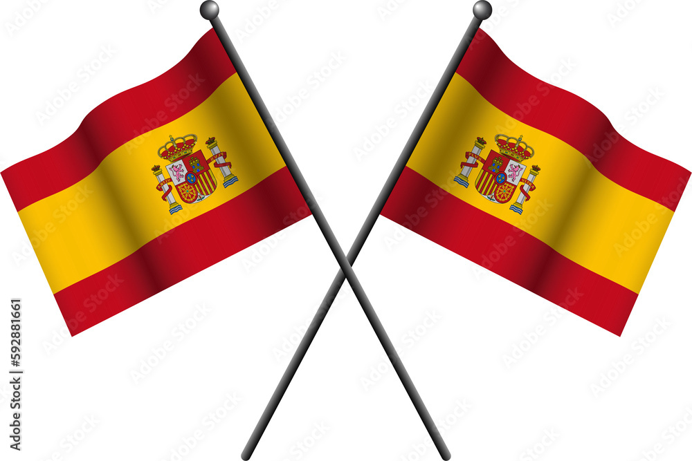 Fototapeta premium 3D spain crossed flag