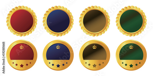 高級感 メダル フレーム デザイン ゴールド _ ベクター 素材 セット グラフィック コピースペース