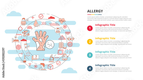 allergy concept for infographic template banner with four point list information