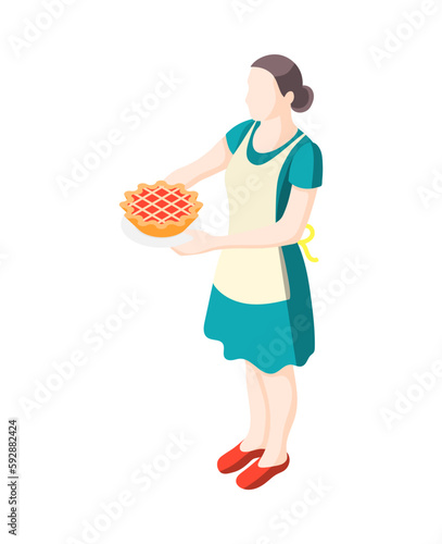 Housewife Isometric Icon