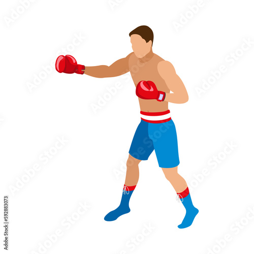 Isometric Boxer Illustration