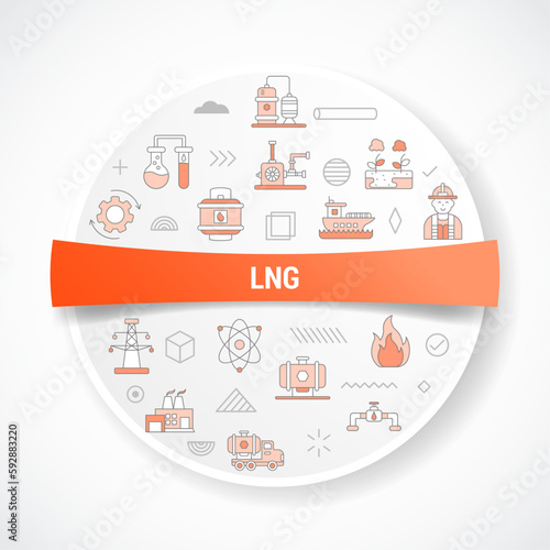 lng concept with icon concept with round or circle shape for badge