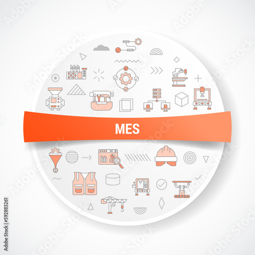 mes concept with icon concept with round or circle shape for badge