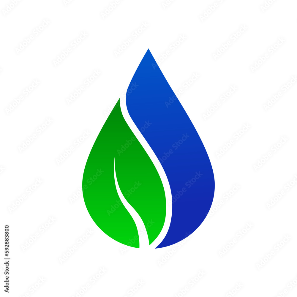 leaf water vector logo
