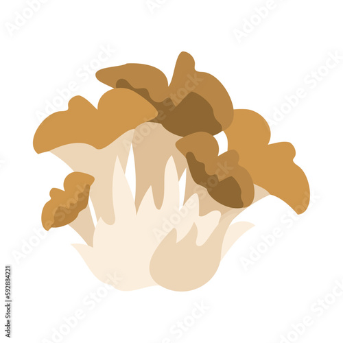 マイタケ。フラットなベクターイラスト。
Hen of the Woods. Flat designed vector illustration.