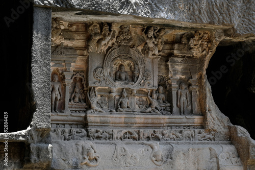 detail of a fountain in the city