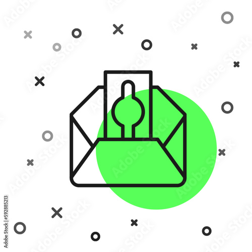 Black line Donate or pay your zakat as muslim obligatory icon isolated on white background. Muslim charity or alms in ramadan kareem before eid al-fir. Vector