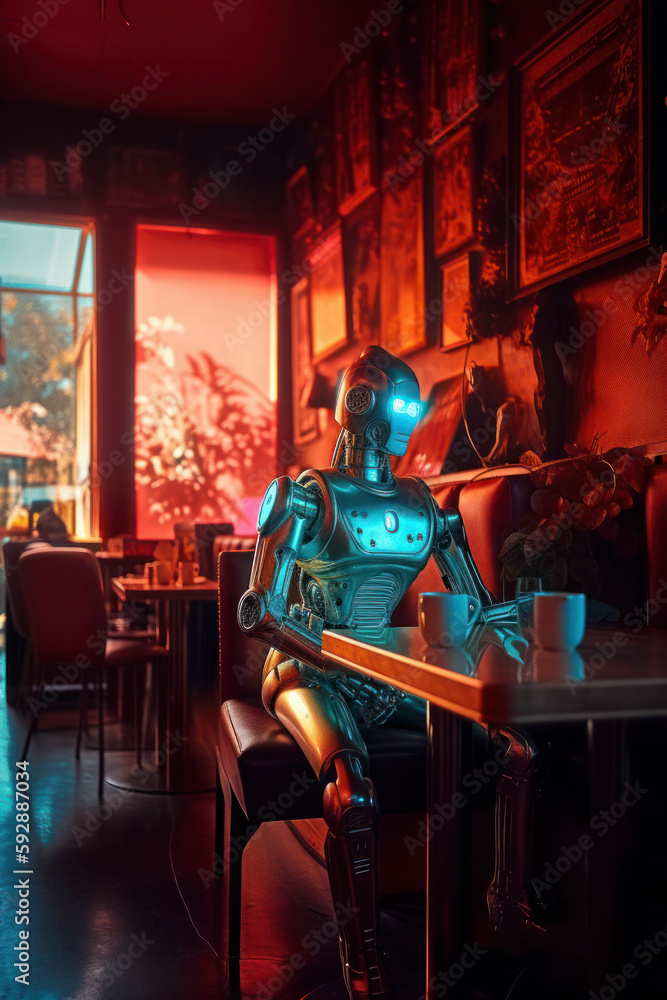 robot in a restaurant