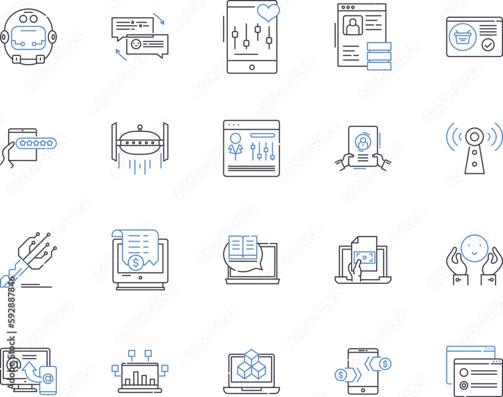 Tutoring outline icons collection. Tutoring, Tutor, Teach, Tutoring-Services, Coaching, Education, Mentoring vector and illustration concept set. Instruction, Learning, Help linear signs