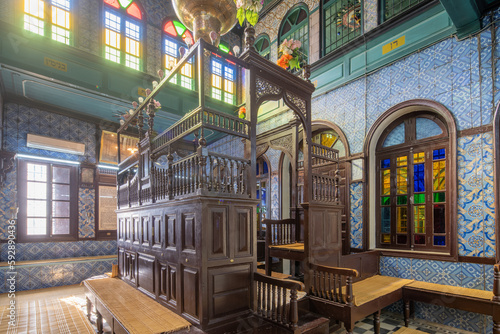 Ghriba Synagogue in Djerba, a large island in southern Tunisia photo