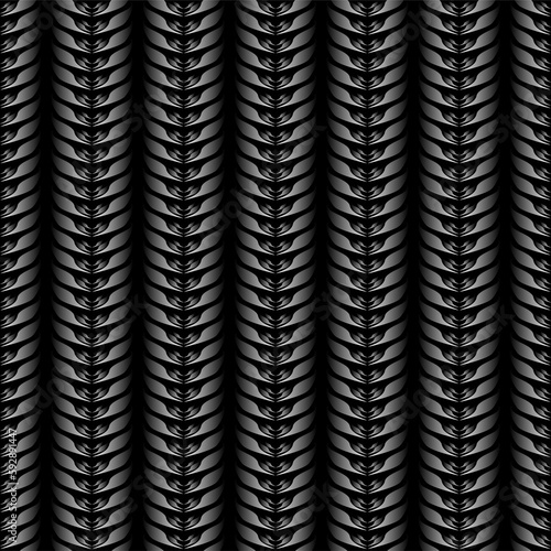 Black seamless pattern  illustration. On a grey background continuous pattern.