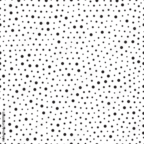 Seamless dots pattern- illustration. Monochrome ornament black